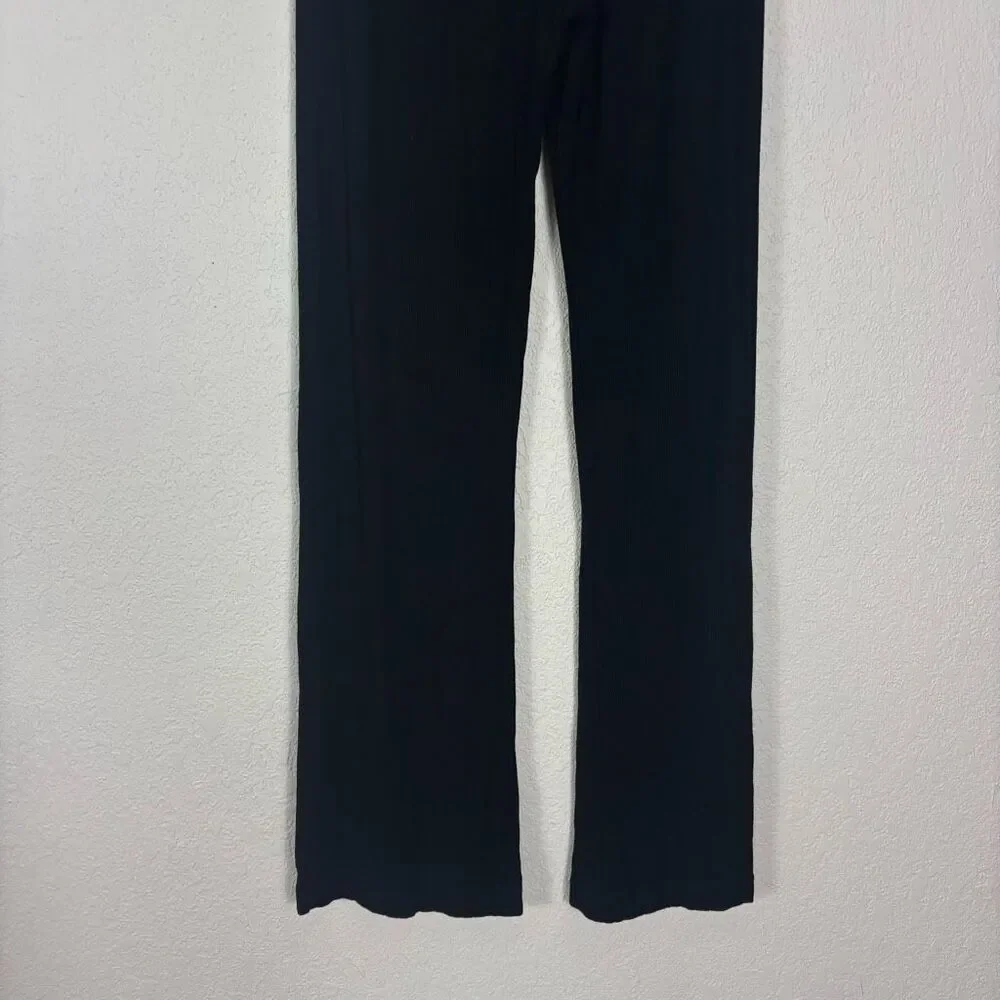 Skims Black Ribbed Loose Flare Pants Women's‎ Size XS